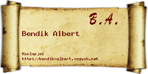 Bendik Albert névjegykártya
