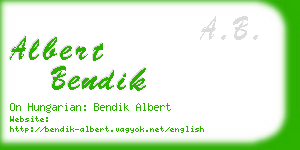 albert bendik business card